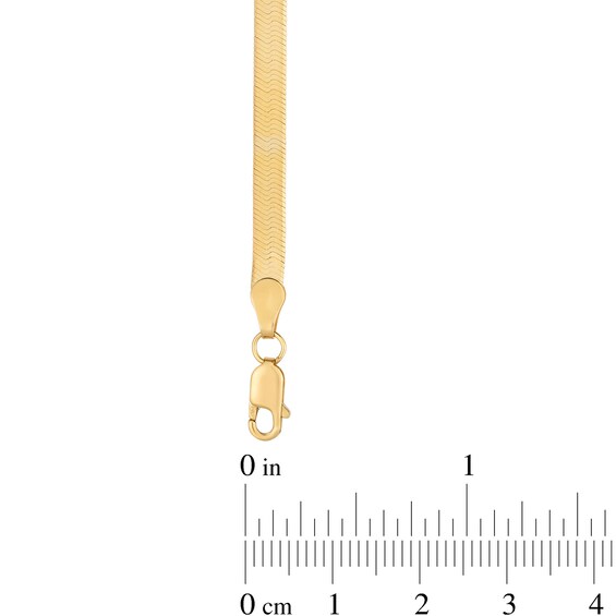 3.8mm Herringbone Chain Bracelet in Hollow 14K Gold - 7.0"
