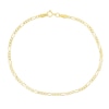 Thumbnail Image 1 of 1.3mm Figaro Chain Anklet in Solid 14K Gold - 10"