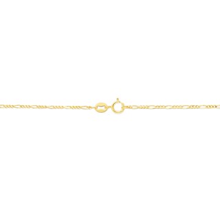 1.3mm Figaro Chain Anklet in Solid 14K Gold - 10"