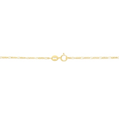 1.3mm Figaro Chain Anklet in Solid 14K Gold - 10"
