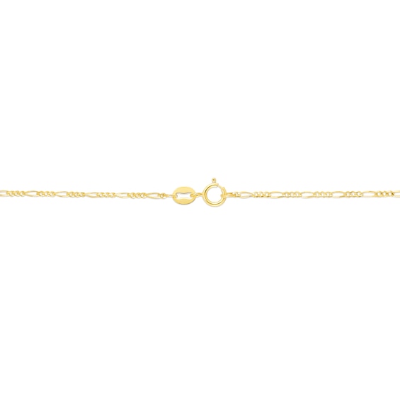 1.3mm Figaro Chain Anklet in Solid 14K Gold - 10"