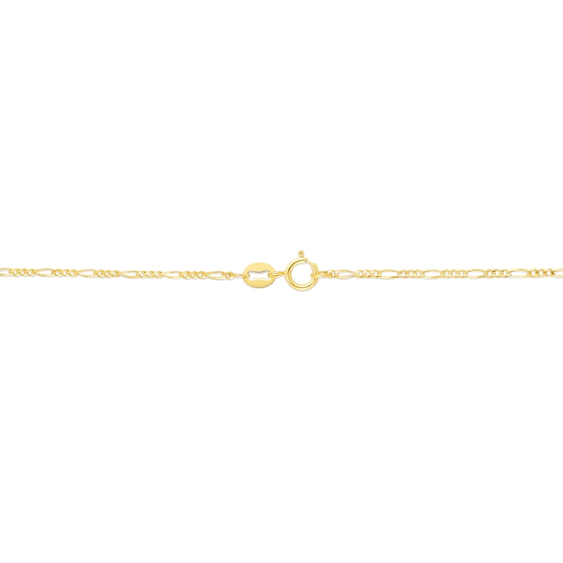 Main Image 2 of 1.3mm Figaro Chain Anklet in Solid 14K Gold - 10"