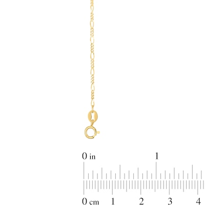 1.3mm Figaro Chain Anklet in Solid 14K Gold - 10"