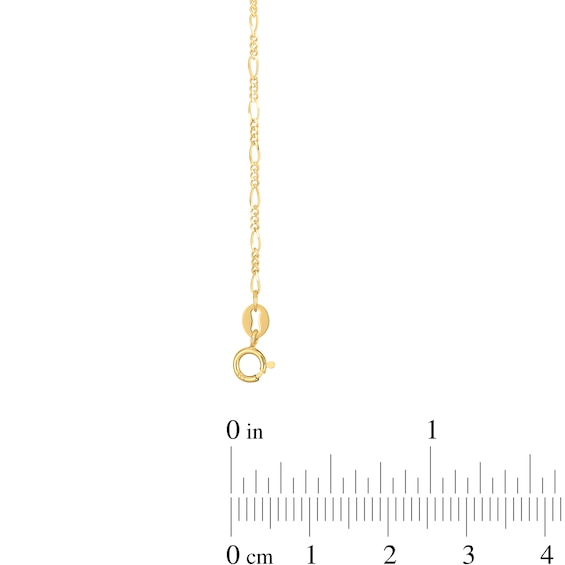 1.3mm Figaro Chain Anklet in Solid 14K Gold - 10"