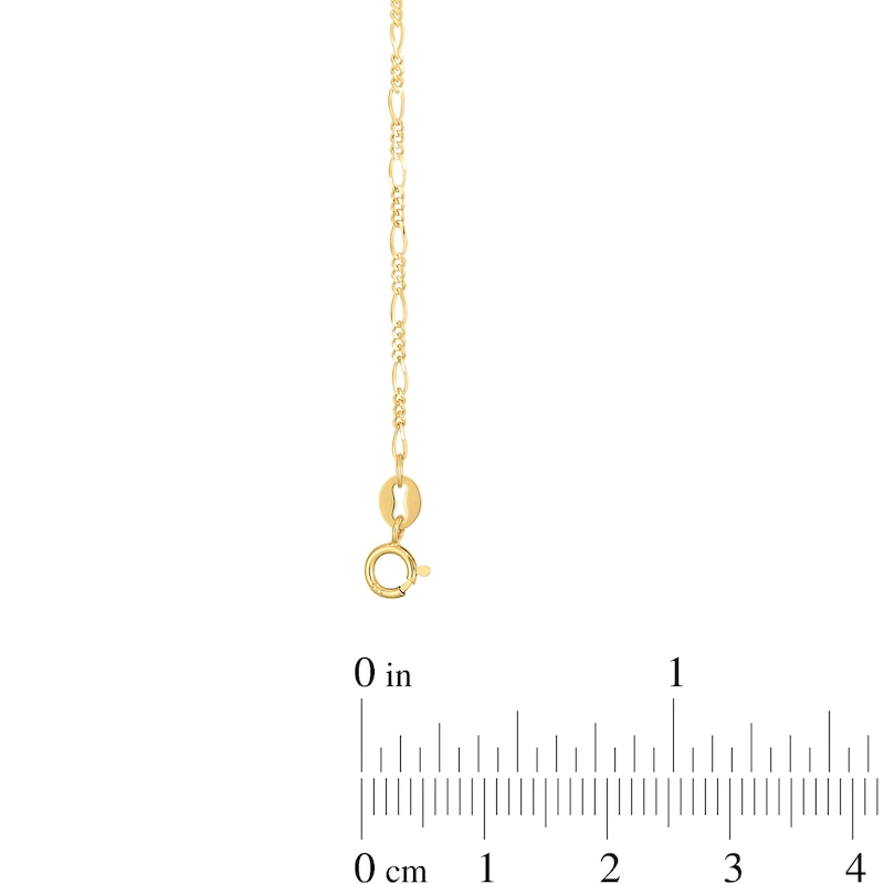 Main Image 3 of 1.3mm Figaro Chain Anklet in Solid 14K Gold - 10"