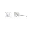 Thumbnail Image 1 of 0.90 CT. T.W. Certified Princess-Cut Lab-Grown Diamond Solitaire Stud Earrings in 14K White Gold (I/SI2)