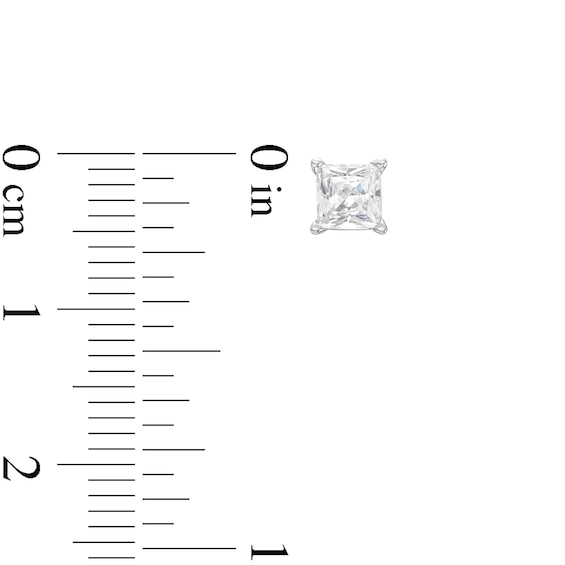0.90 CT. T.W. Certified Princess-Cut Lab-Created Diamond Solitaire Stud Earrings in 14K White Gold (I/SI2)