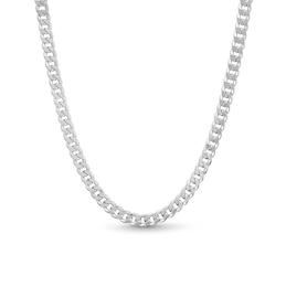 4.3mm Curb Chain Necklace in Hollow 10K White Gold - 22"