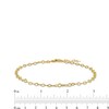 3.35mm Hammered Rolo Chain Anklet in Hollow 14K Gold - 10"