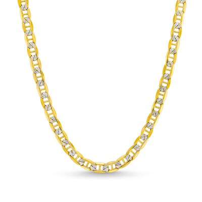 4.7mm Diamond-Cut Mariner Chain Necklace in Semi-Solid 14K Two-Tone Gold - 18"