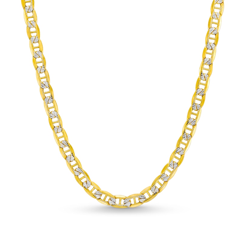 4.7mm Diamond-Cut Mariner Chain Necklace in Semi-Solid 14K Two-Tone Gold - 18"|Peoples Jewellers