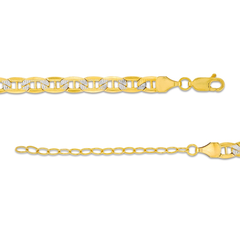 Main Image 3 of 4.7mm Diamond-Cut Mariner Chain Necklace in Semi-Solid 14K Two-Tone Gold - 18"