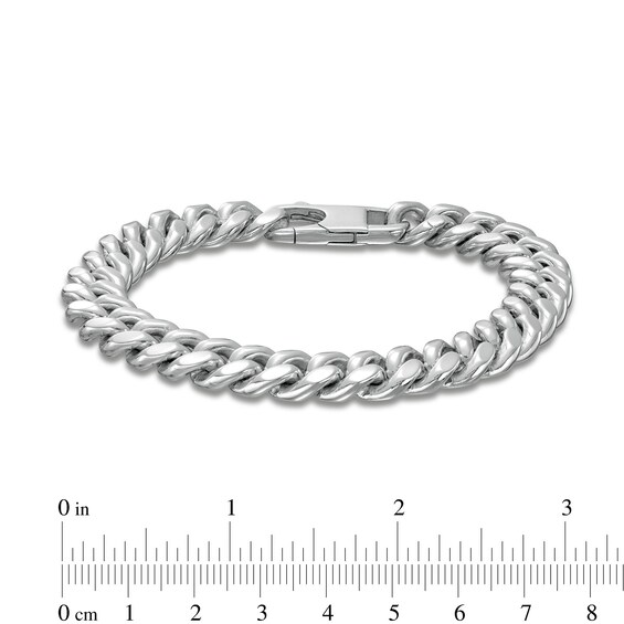 Diamond-Cut 10.7mm Cuban Curb Chain Bracelet in Solid Sterling Silver  - 8.5"