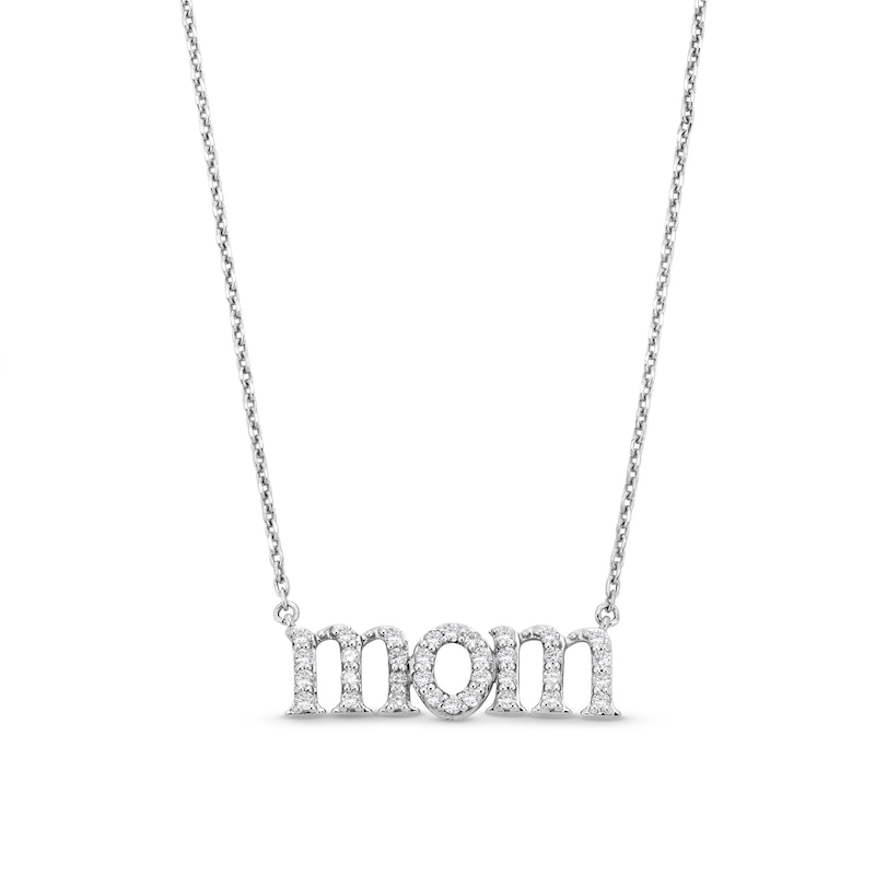 0.25 CT. T.W. Certified Lab-Created Diamond "mom" Necklace in Sterling Silver (F/SI2)|Peoples Jewellers