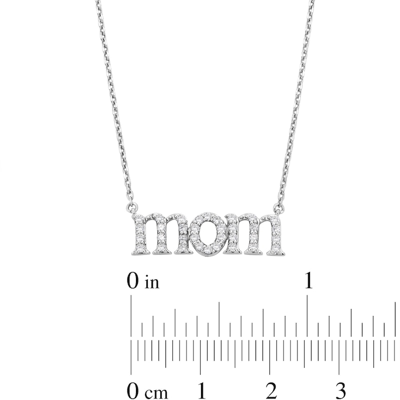 0.25 CT. T.W. Certified Lab-Created Diamond "mom" Necklace in Sterling Silver (F/SI2)