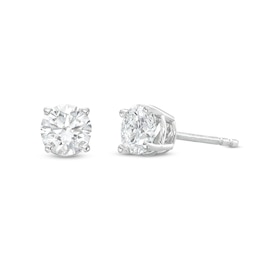 0.90 CT. T.W. Certified Lab-Created Diamond Solitaire Stud Earrings in 14K White Gold (I/SI2)