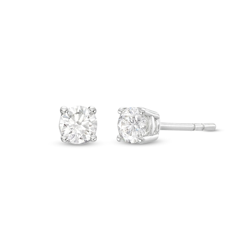 Main Image 1 of 0.40 CT. T.W. Certified Lab-Grown Diamond Solitaire Stud Earrings in 10K White Gold (I/SI2)
