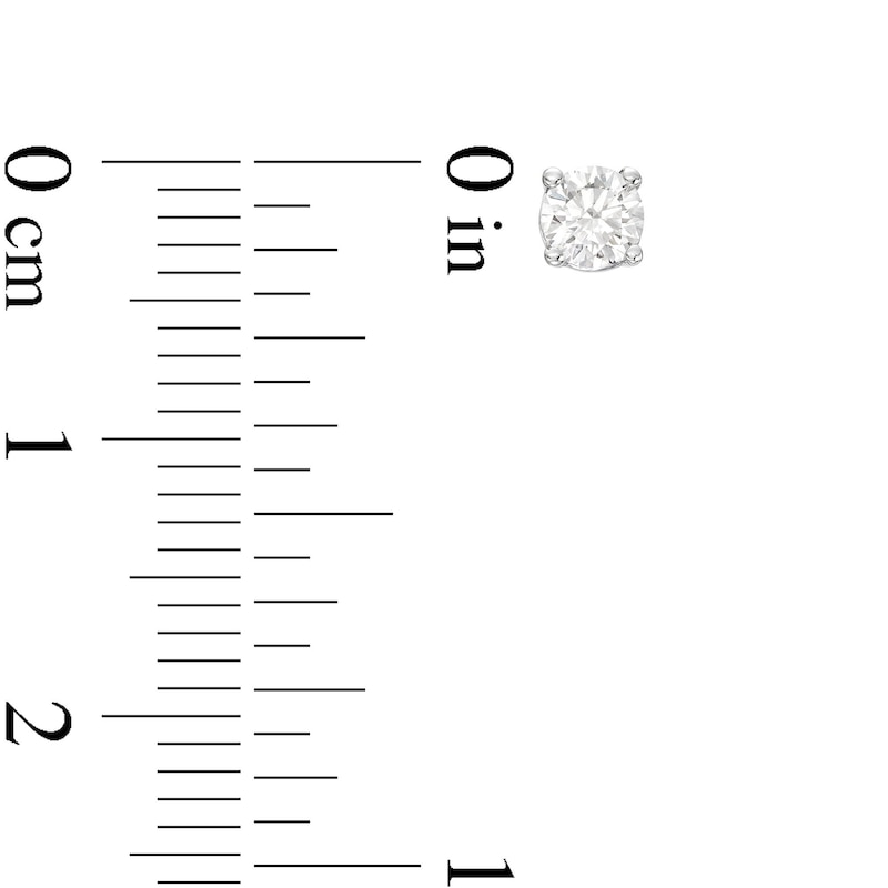 Main Image 3 of 0.40 CT. T.W. Certified Lab-Grown Diamond Solitaire Stud Earrings in 10K White Gold (I/SI2)