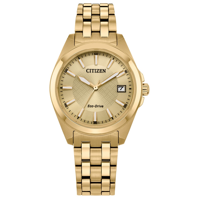 Ladies' Citizen Eco-Drive® Classic Gold-Tone IP Watch with Champagne Dial (Model: EO1222-50P)