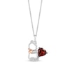 Thumbnail Image 2 of Disney Treasures Winnie the Pooh Heart-Shaped Garnet Stud Earrings and Pendant Set in Sterling Silver and 10K Rose Gold