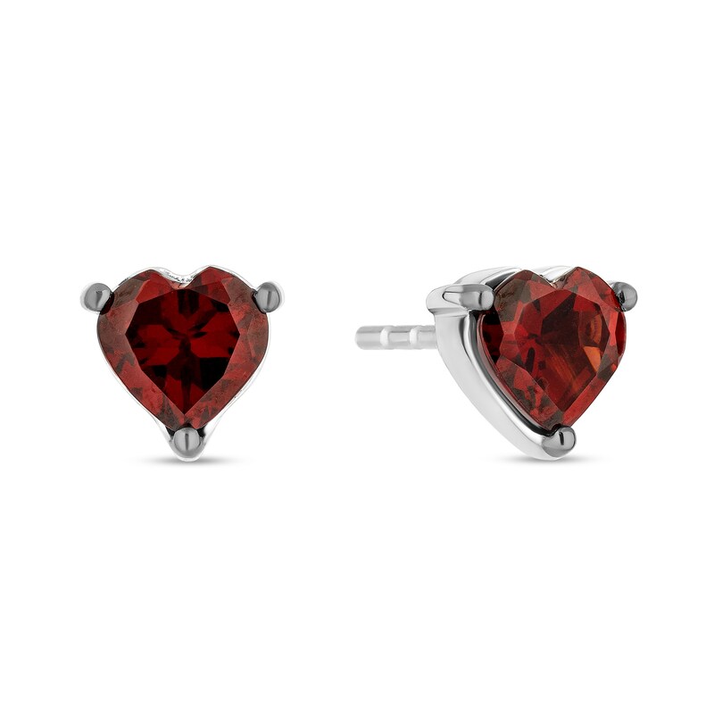Main Image 3 of Disney Treasures Winnie the Pooh Heart-Shaped Garnet Stud Earrings and Pendant Set in Sterling Silver and 10K Rose Gold