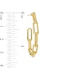 Thumbnail Image 3 of 25.0mm Paper Clip Link J-Hoop Earrings in Hollow 10K Gold
