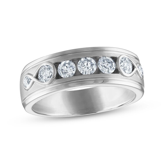 Every Moment Collection Men's CT. T.W. Diamond Three Stone Wedding Band in 14K Gold