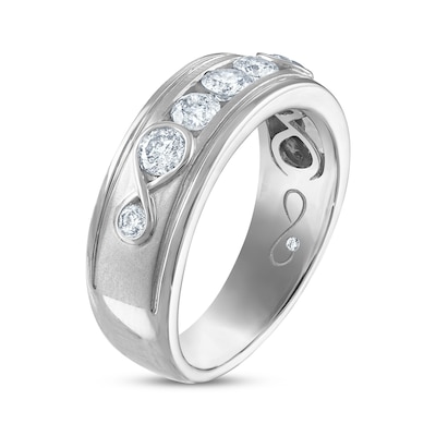 Every Moment Collection Men's CT. T.W. Diamond Three Stone Wedding Band in 14K Gold