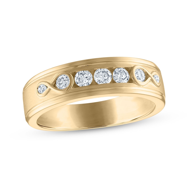 Every Moment Collection 0.45 CT. T.W. Diamond Three Stone Wedding Band in 14K Gold
