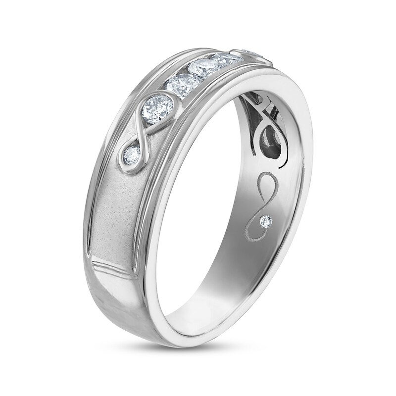 Main Image 2 of Every Moment Collection 0.45 CT. T.W. Diamond Three Stone Wedding Band in 14K White Gold