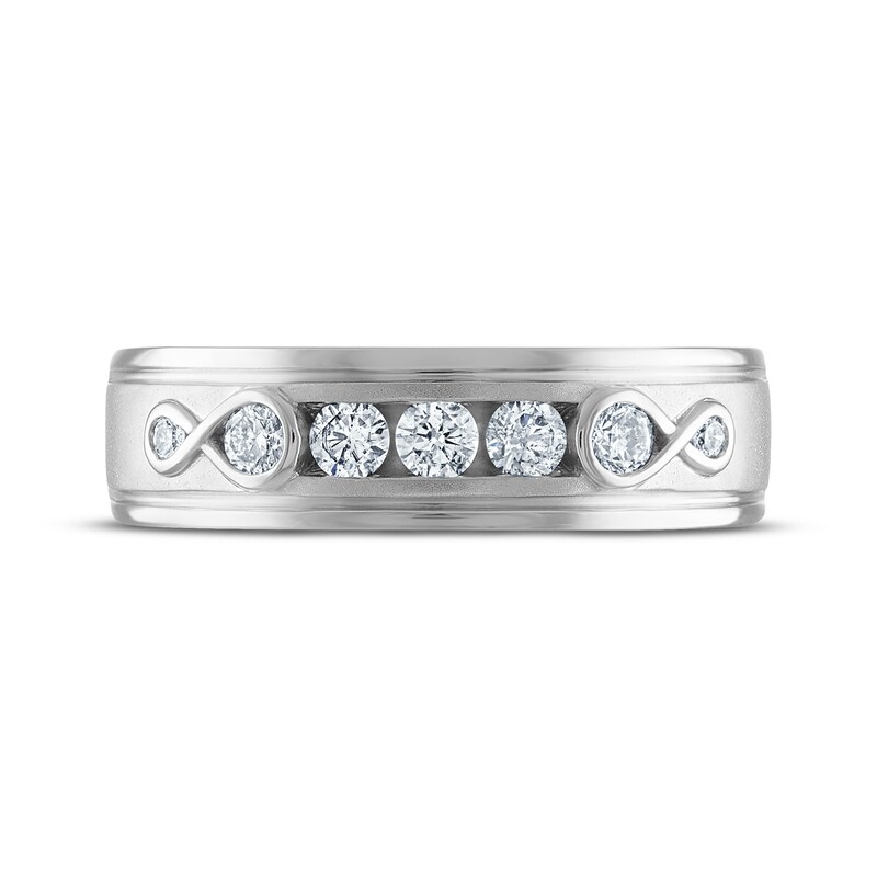 Main Image 3 of Every Moment Collection 0.45 CT. T.W. Diamond Three Stone Wedding Band in 14K White Gold