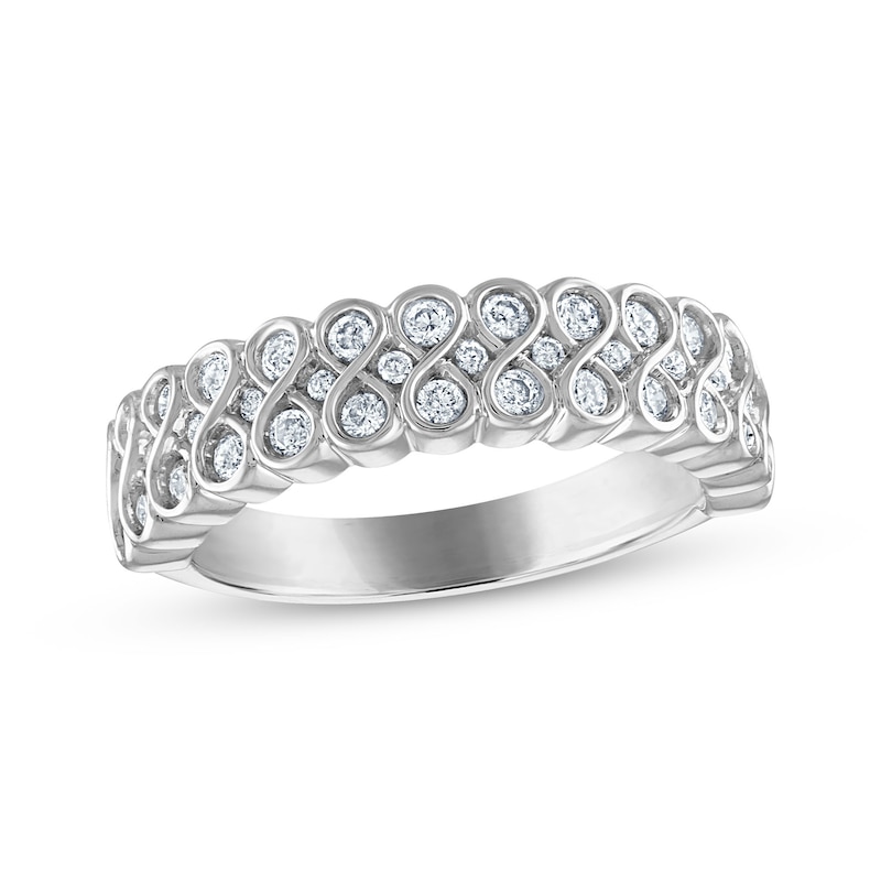 Main Image 1 of Every Moment Collection 0.45 CT. T.W. Diamond Double Row Infinity Ring in 14K White Gold