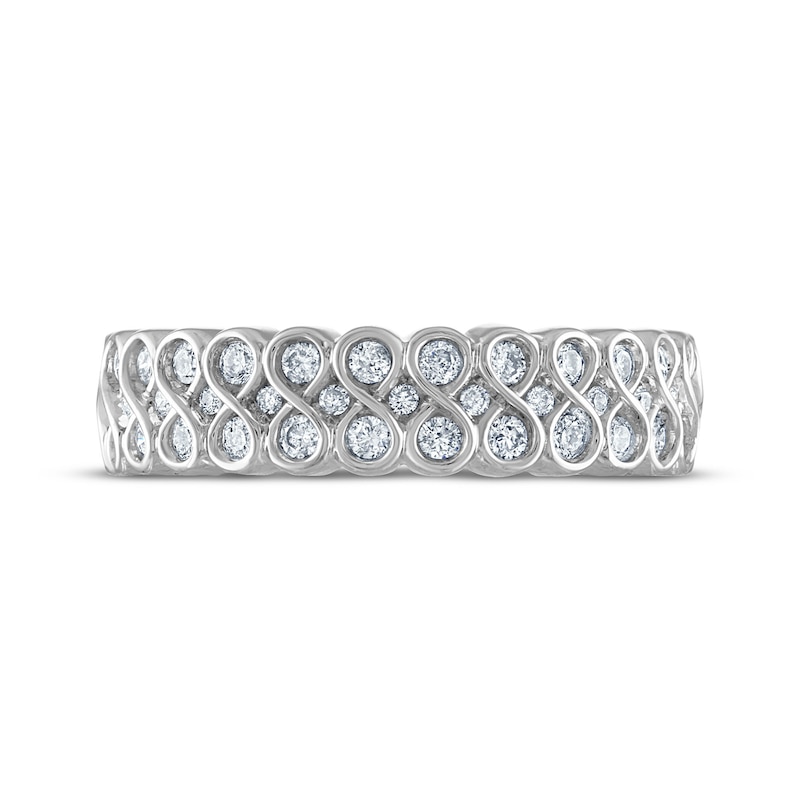 Main Image 4 of Every Moment Collection 0.45 CT. T.W. Diamond Double Row Infinity Ring in 14K White Gold
