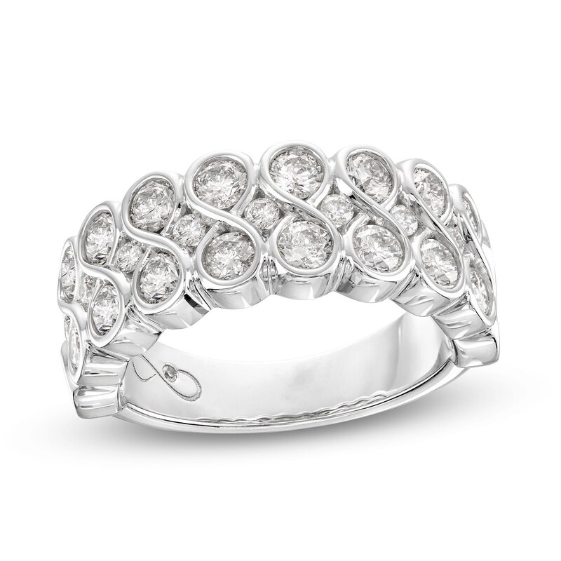 Main Image 1 of Every Moment Collection 1.95 CT. T.W. Diamond Double Row Infinity Ring in 14K White Gold