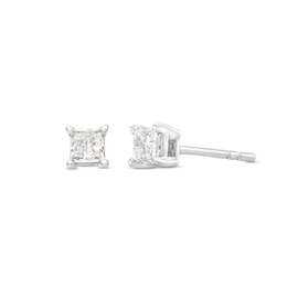 0.40 CT. T.W. Certified Princess-Cut Lab-Grown Diamond Solitaire Stud Earrings in 10K White Gold (I/SI2)