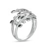 Thumbnail Image 3 of Previously Owned - 0.10 CT. T.W. Black Diamond Leaf Wrap Ring in Sterling Silver