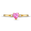 Child's Heart-Shaped Pink Cubic Zirconia and White Cubic Zirconia Ring in 10K Gold - Size 4