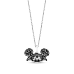 Collector’s Edition Disney Treasures 100th Anniversary Mickey Mouse Black Diamond Hat Pendant in Sterling Silver - 19&quot;