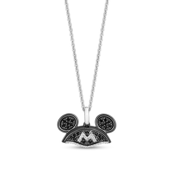 Collector’s Edition Disney Treasures 100th Anniversary Mickey Mouse Black Diamond Hat Pendant in Sterling Silver - 19"