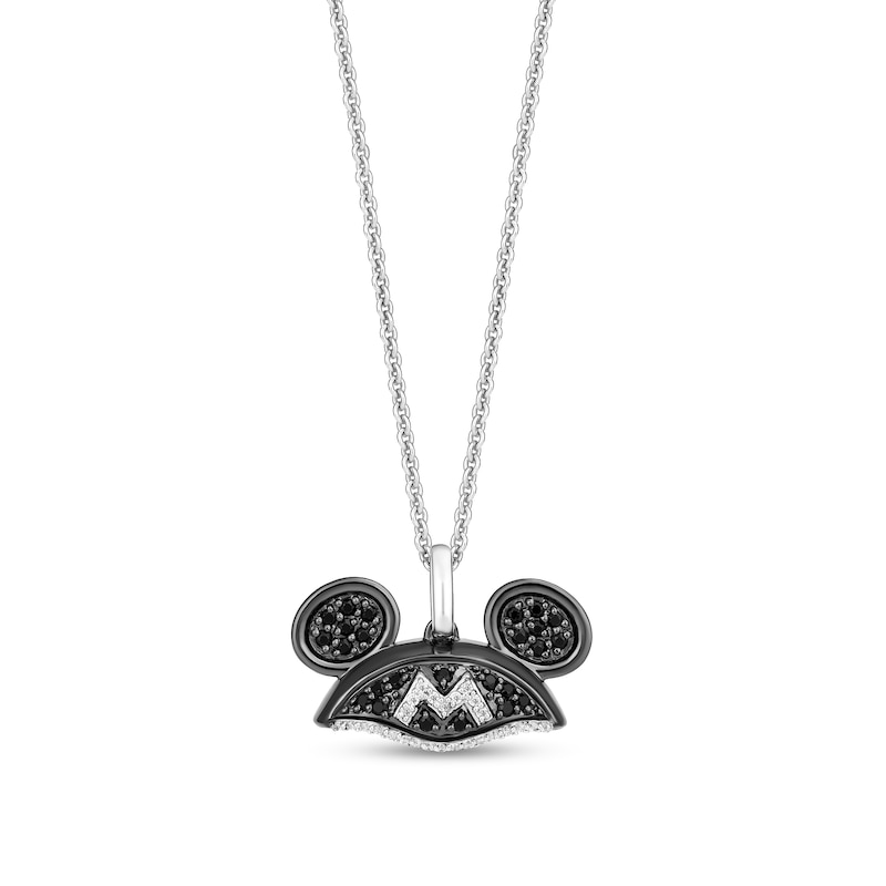 Collector’s Edition Disney Treasures 100th Anniversary Mickey Mouse Black Diamond Hat Pendant in Sterling Silver - 19"