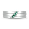 Thumbnail Image 3 of Men's Lab-Created Emerald Slant Multi-Row Ring in 10K White Gold