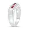 Thumbnail Image 1 of Men's Lab-Created Ruby Raised Five Stone Ring in 10K White Gold