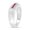 Thumbnail Image 2 of Men's Lab-Created Ruby Raised Five Stone Ring in 10K White Gold