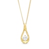 Thumbnail Image 1 of 0.20 CT. Canadian Certified Diamond Solitaire Teardrop Ribbon Pendant in 14K Gold (I/I2) - 17"