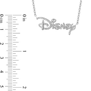 Collector’s Edition Disney Treasures 100th Anniversary 0.145 CT. T.W. Diamond Logo Necklace in Sterling Silver