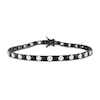 Thumbnail Image 1 of Men's Alternating Black and White Lab-Created Sapphire Tennis Bracelet in Sterling Silver with Black Rhodium - 9.0"
