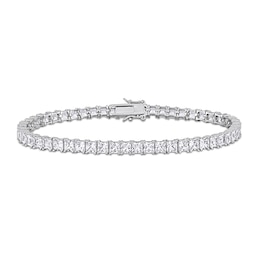 Men's Square-Cut White Lab-Created Sapphire Tennis Bracelet in Sterling Silver - 8.75&quot;
