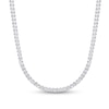 Thumbnail Image 1 of Men's Square-Cut White Lab-Created Sapphire Tennis Necklace in Sterling Silver - 20"