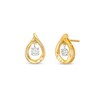 Thumbnail Image 0 of Unstoppable Love™ 0.10 CT. T.W. Diamond Dangle Flame Stud Earrings in 10K Gold