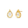 Thumbnail Image 1 of Unstoppable Love™ 0.10 CT. T.W. Diamond Dangle Flame Stud Earrings in 10K Gold